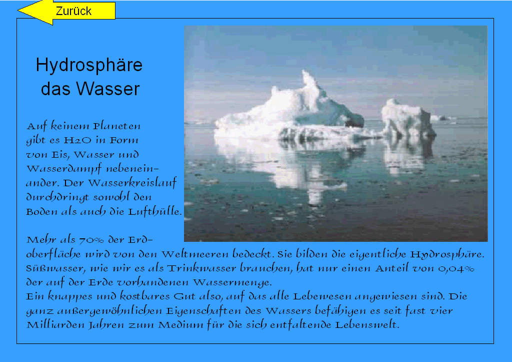 Wasser, der urspr�ngliche Raum des Lebens